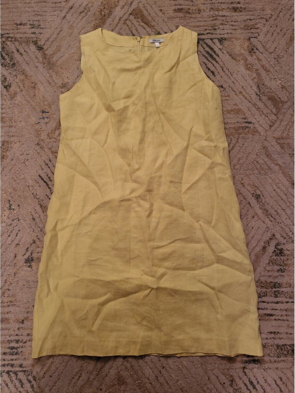 Tyler Boe Yellow Linen Sleeveless Shift Dress Size Large